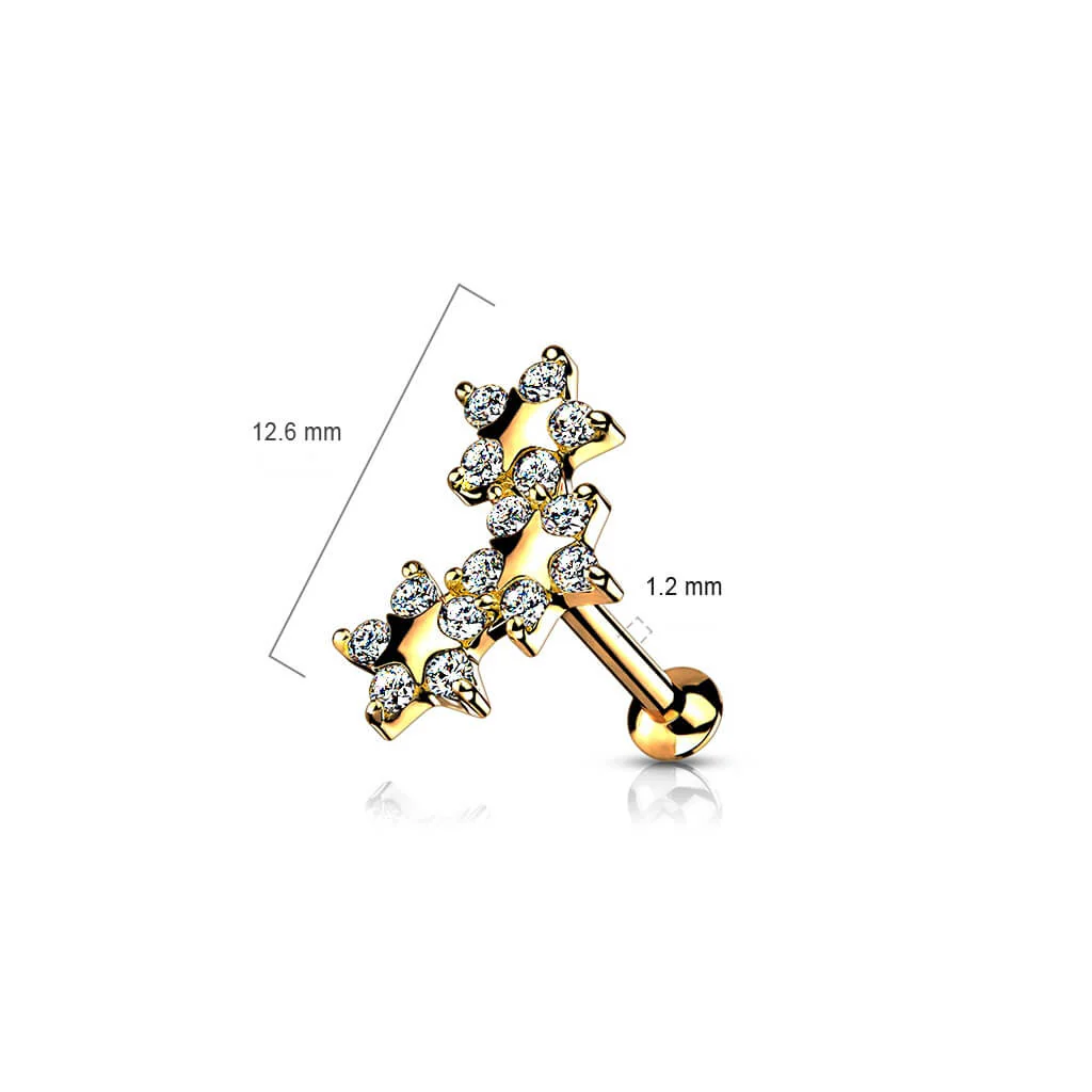 Labret Sterne Zirkonia Innengewinde - Image 8