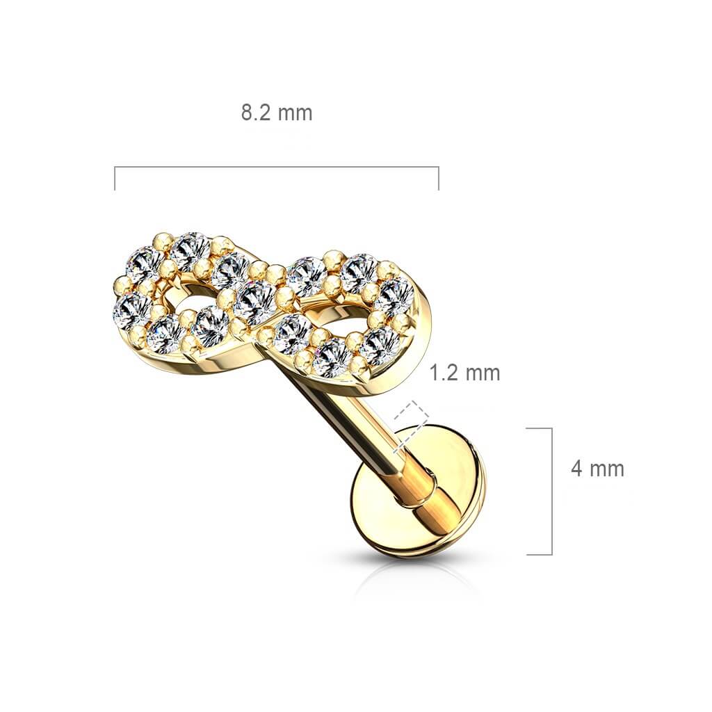 Labret Unendlichkeit Zirkonia Innengewinde - Image 8