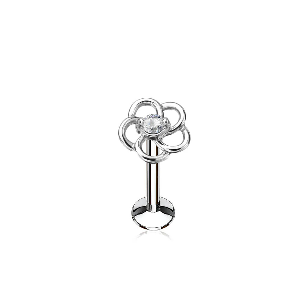 Labret Blume Zirkonia Innengewinde - Image 2