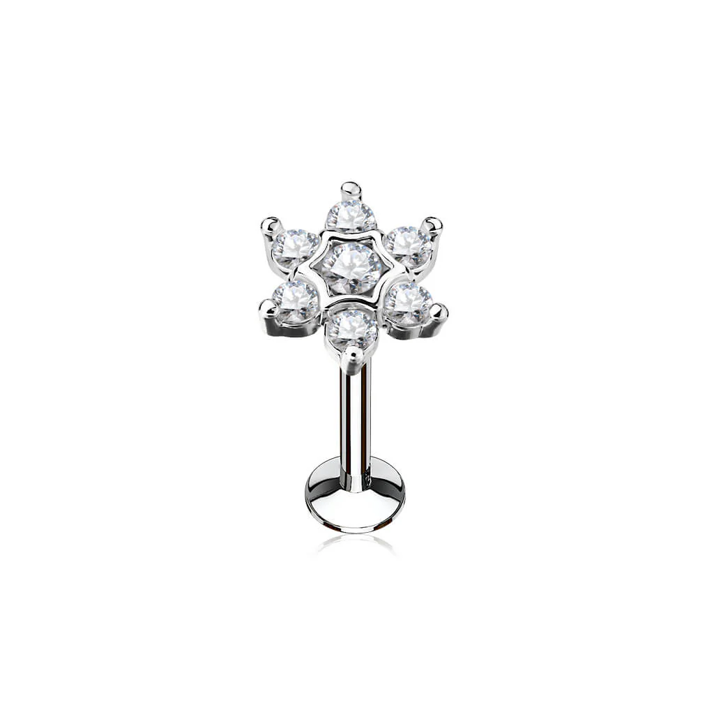 Labret Blume Zirkonia Innengewinde - Image 2