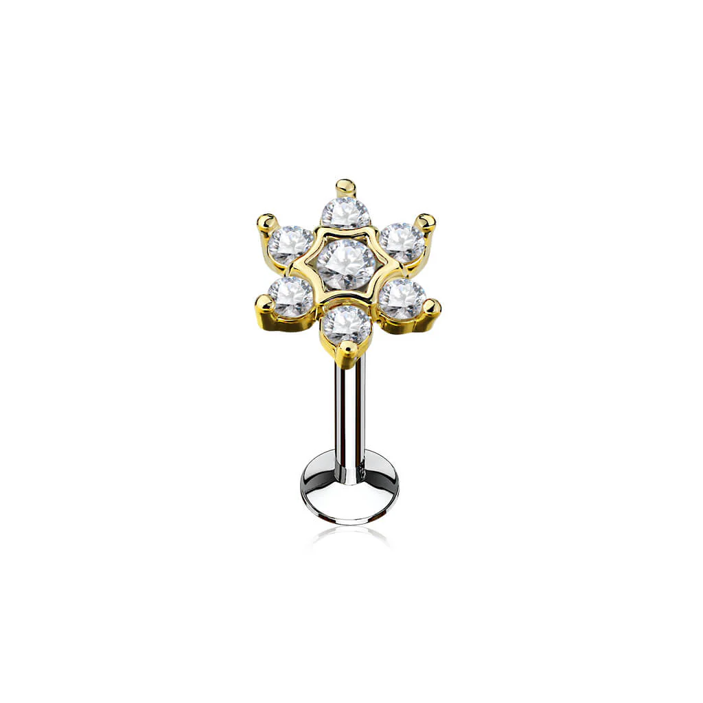 Labret Blume Zirkonia Innengewinde - Image 3