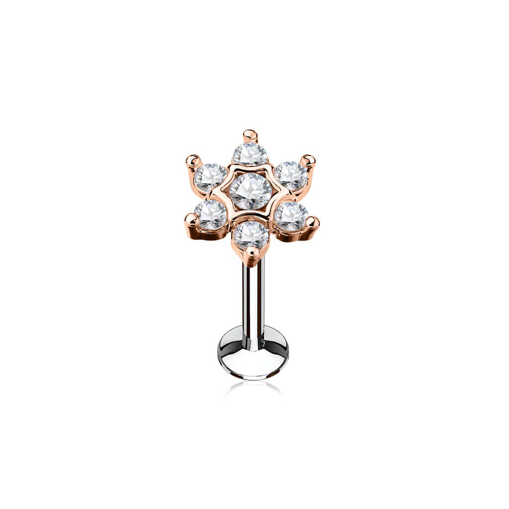 Labret Blume Zirkonia Innengewinde - Image 4