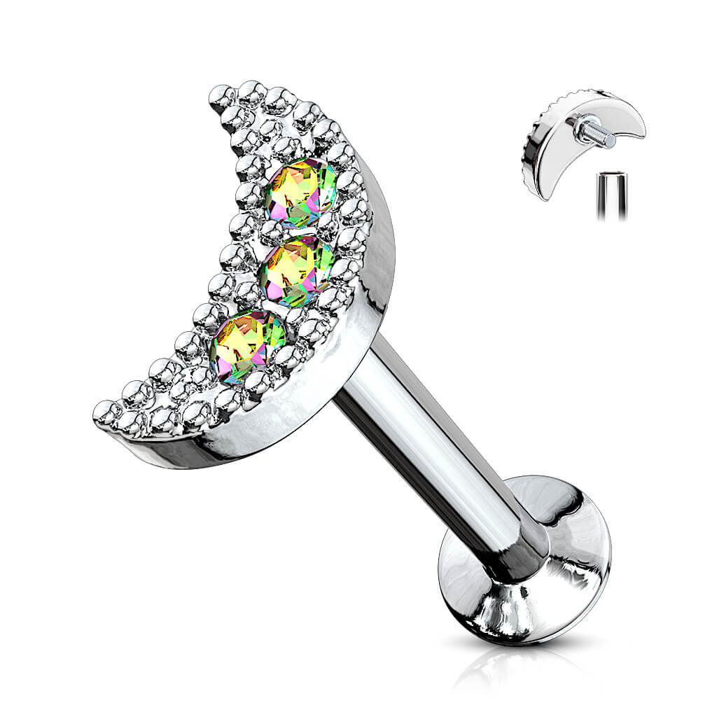 Labret Mond Zirkonia Innengewinde - Image 2