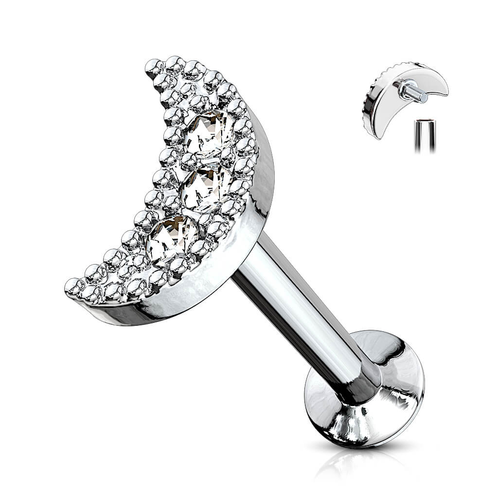 Labret Mond Zirkonia Innengewinde - Image 4