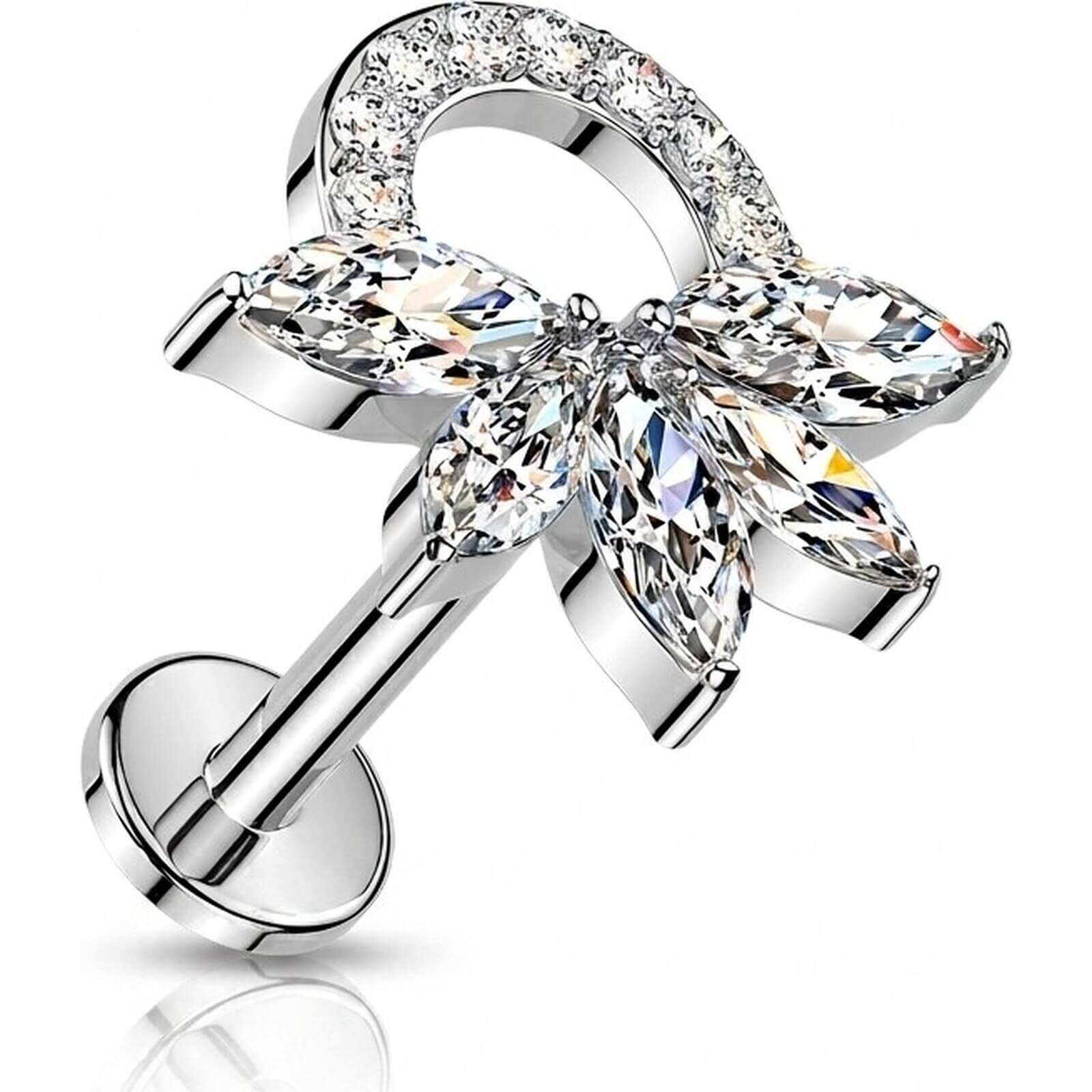 Labret 5 Marquise Zirkonia Pavé Kranz Innengewinde