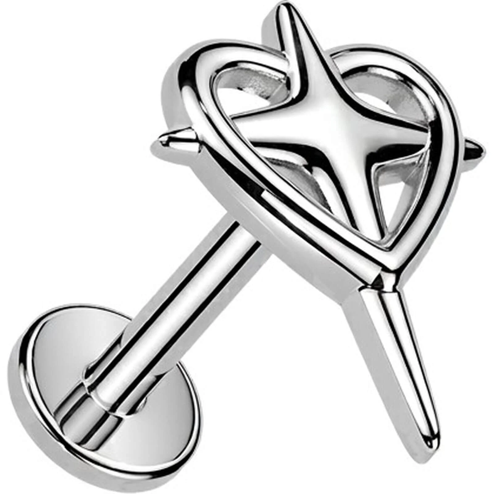 Labret Herz Kreuz Innengewinde