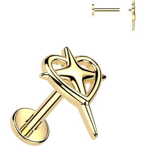 Labret Herz Kreuz Innengewinde - Image 2