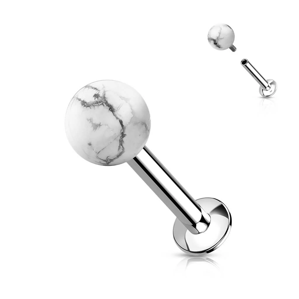 Labret Kugel Halbedelstein Innengewinde - Image 10