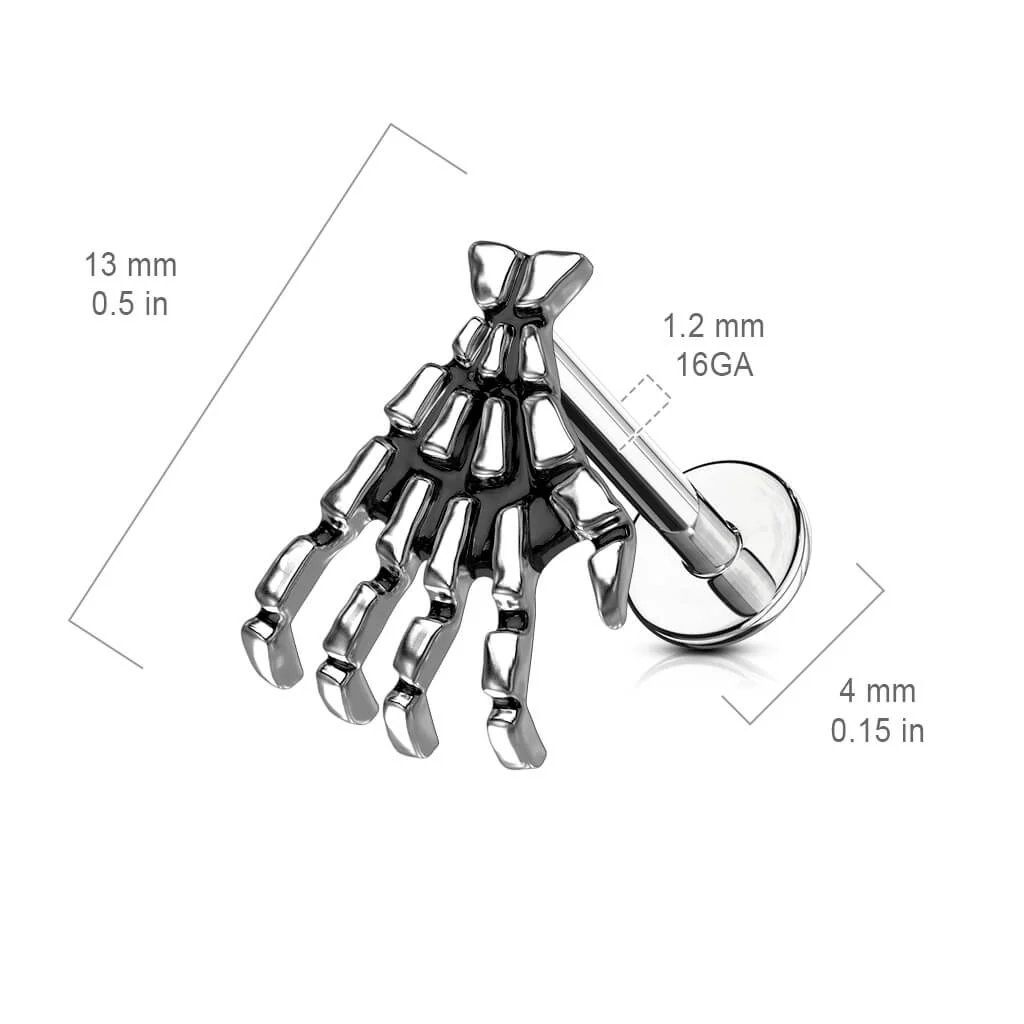 Labret Skeletthand Silber - Image 2