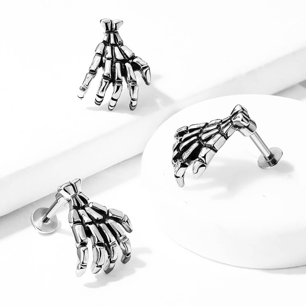 Labret Skeletthand Silber - Image 4