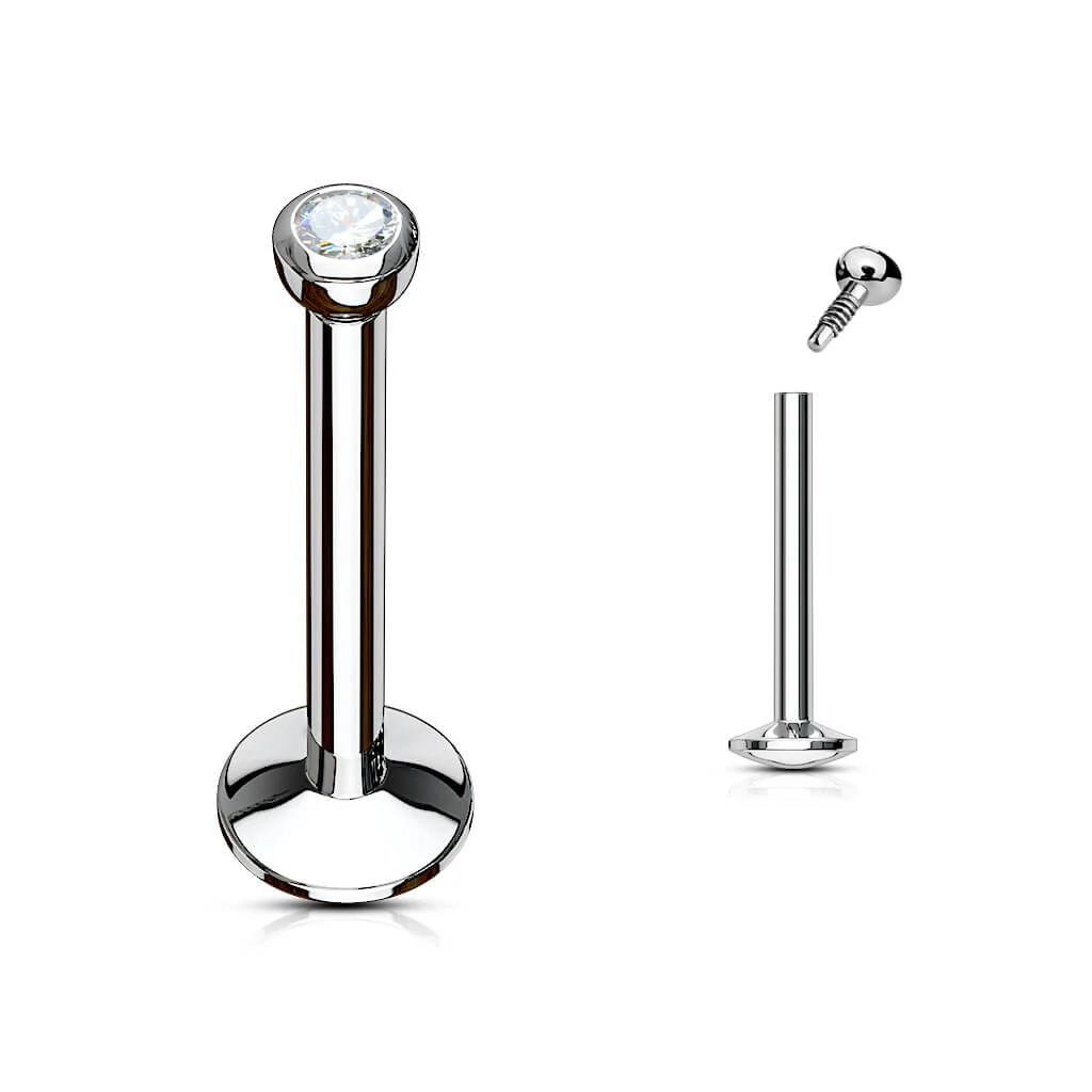 Labret Kugel Zirkonia Innengewinde - Image 2