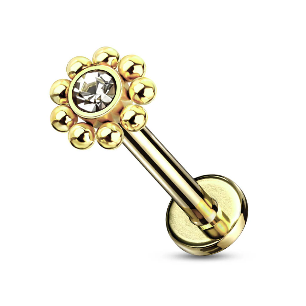 Labret Blume Zirkonia Innengewinde - Image 2