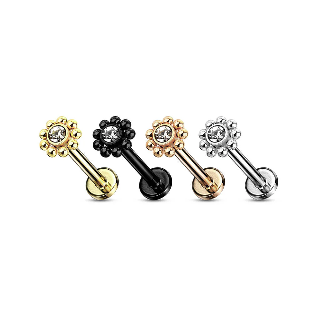 Labret Blume Zirkonia Innengewinde - Image 3