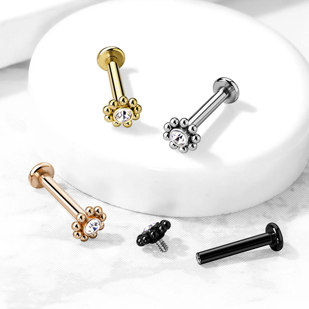 Labret Blume Zirkonia Innengewinde - Image 7