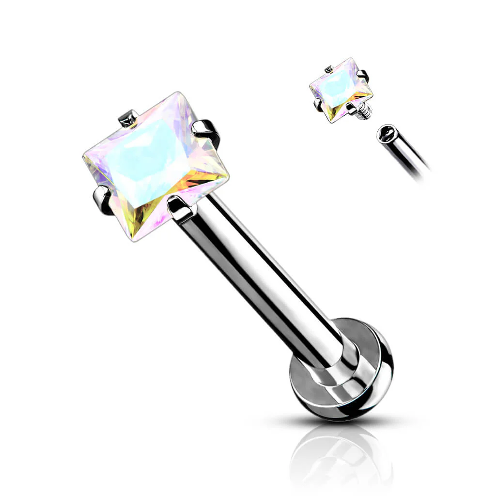 Labret Quadrat Zirkonia Innengewinde - Image 2