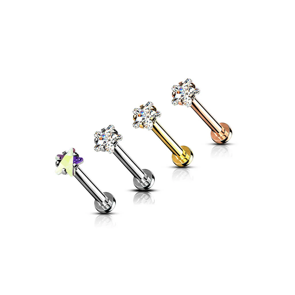 Labret Stern Zirkonia Innengewinde - Image 4