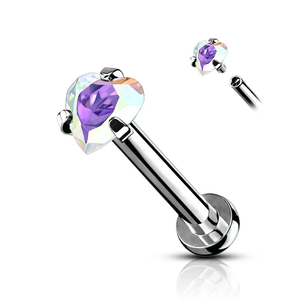 Labret Herz Zirkonia Innengewinde - Image 2