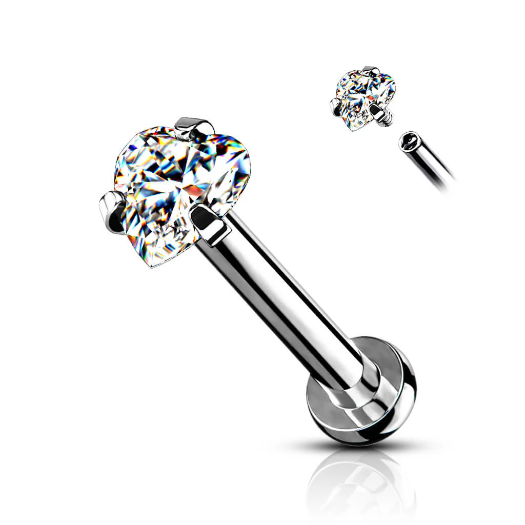 Labret Herz Zirkonia Innengewinde - Image 3