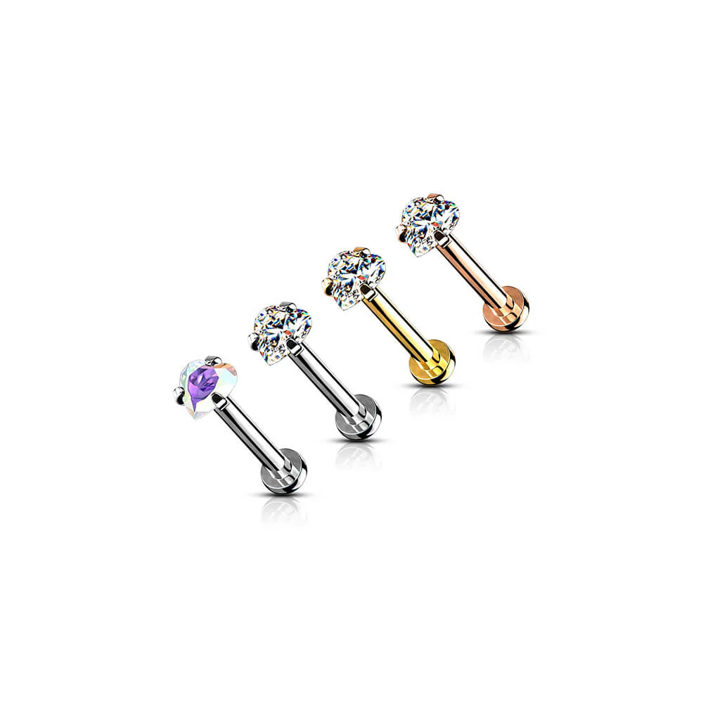 Labret Herz Zirkonia Innengewinde - Image 4