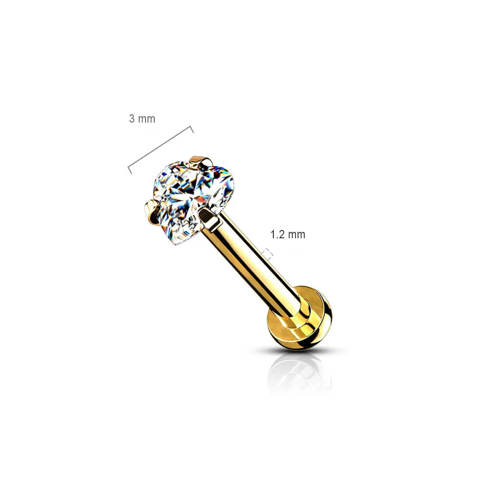 Labret Herz Zirkonia Innengewinde - Image 9