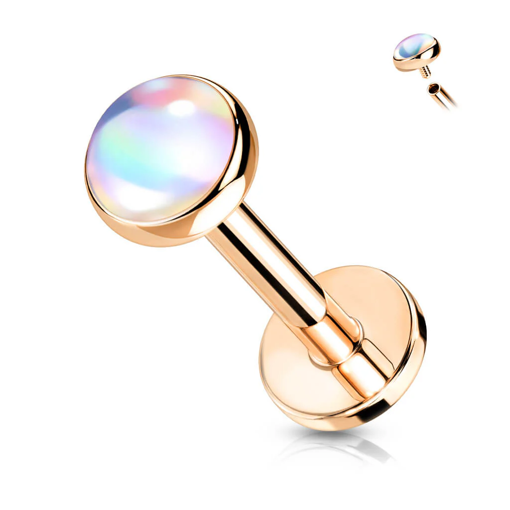 Labret Glänzender Flacher Synthetik Stein Innengewinde - Image 10
