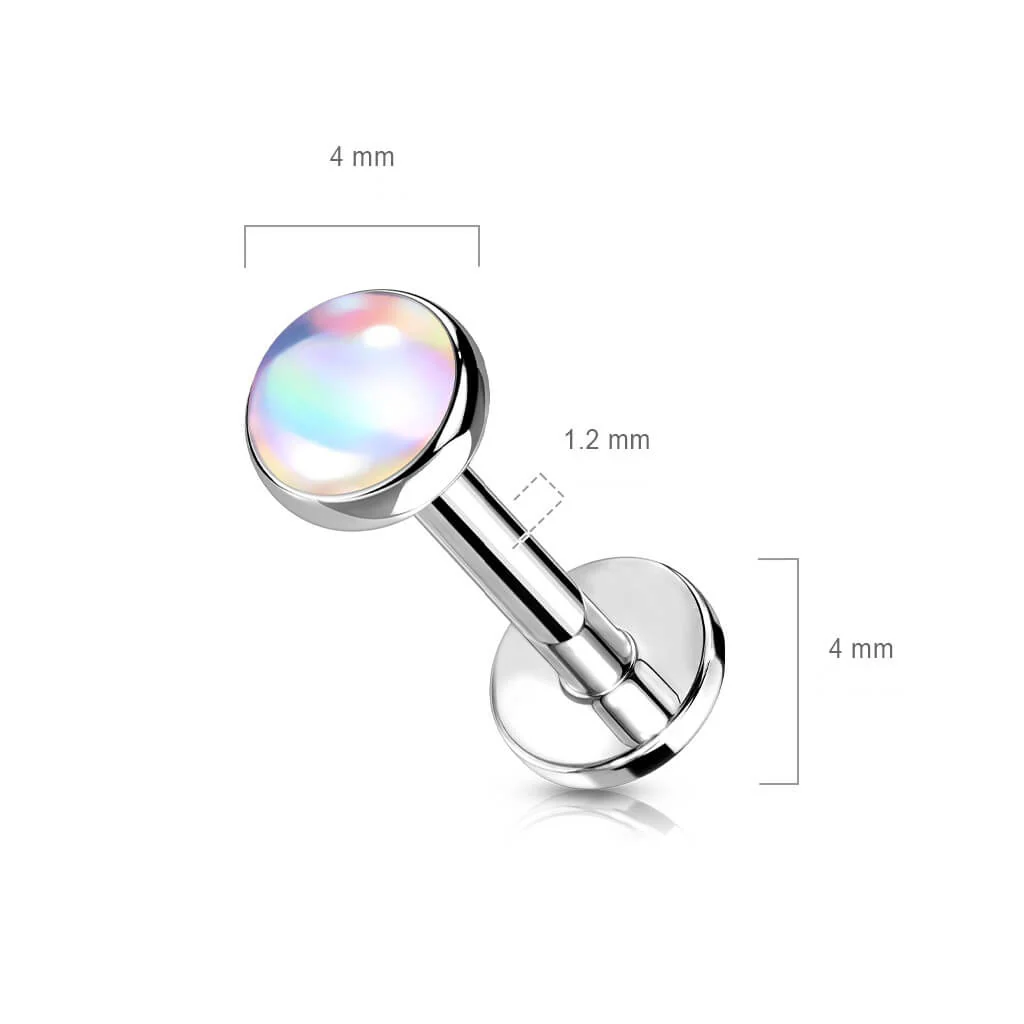 Labret Glänzender Flacher Synthetik Stein Innengewinde - Image 11