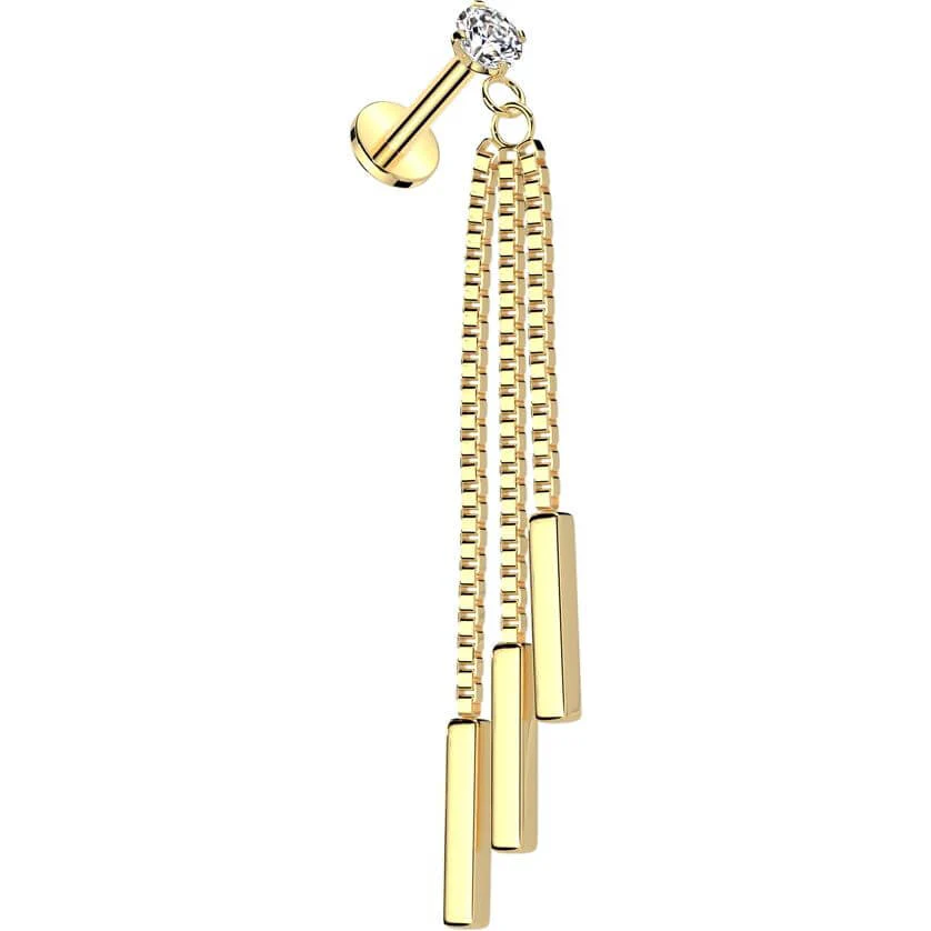 Labret Drei Stäbe Kette Anhänger Innengewinde - Image 4