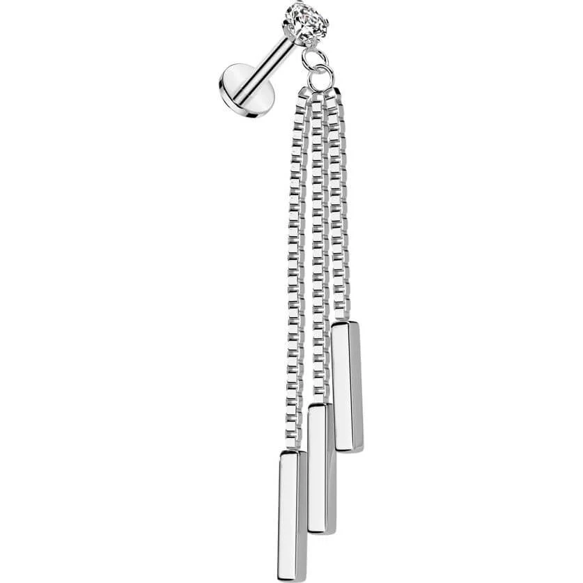 Labret Drei Stäbe Kette Anhänger Innengewinde - Image 5