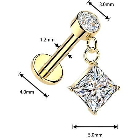 Labret Zirkoniaform Zirkonia Anhänger Zargenfassung Innengewinde - Image 2