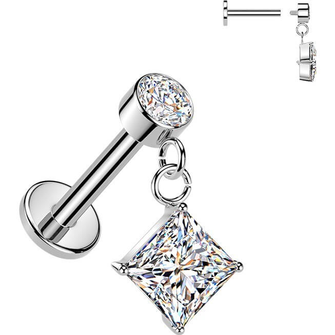 Labret Zirkoniaform Zirkonia Anhänger Zargenfassung Innengewinde - Image 4