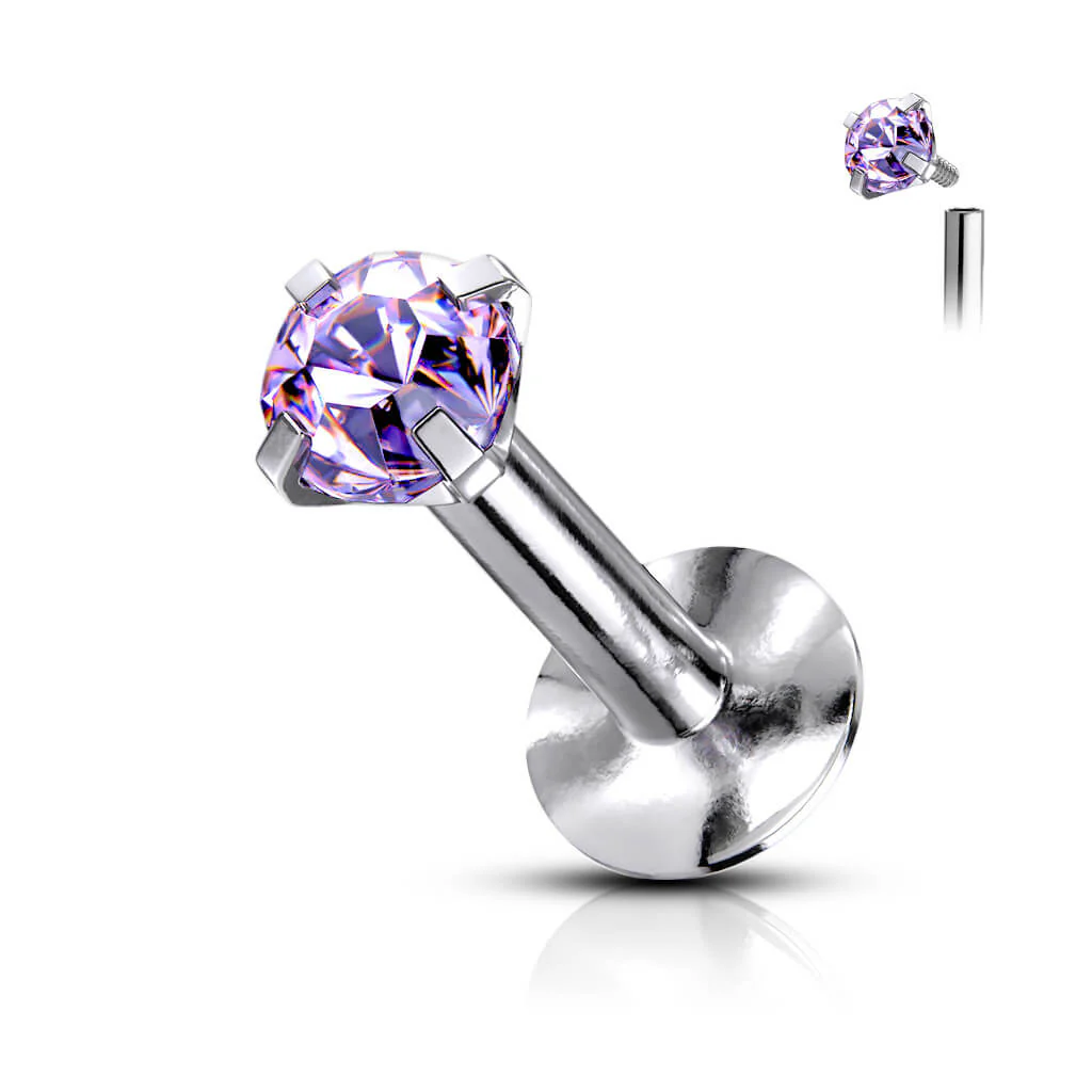 Labret Zirkonia Silber Innengewinde - Image 10