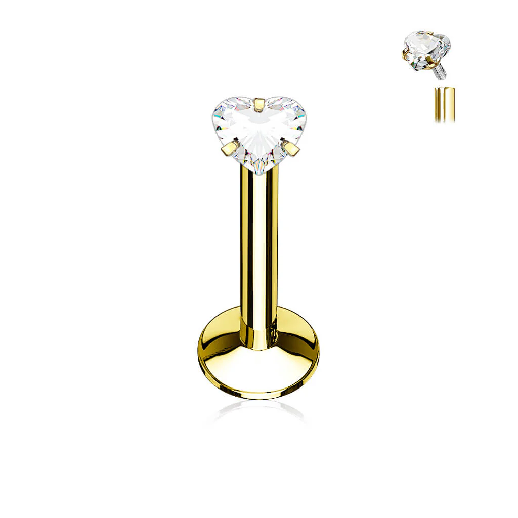 Labret Herz Zirkonia Innengewinde - Image 2