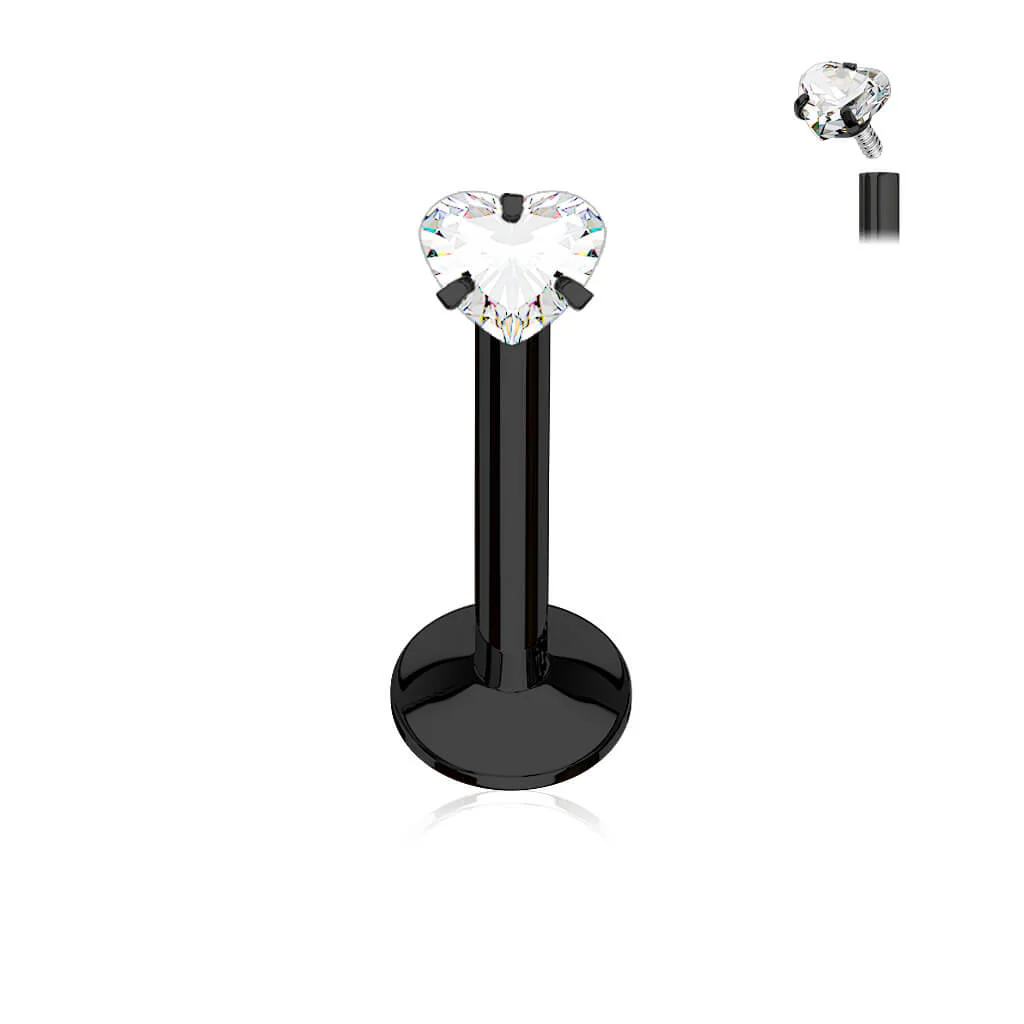 Labret Herz Zirkonia Innengewinde - Image 3