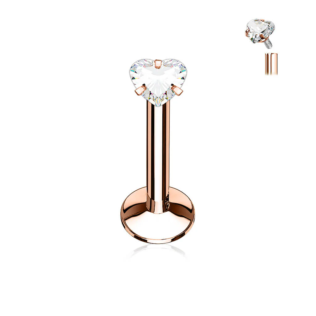 Labret Herz Zirkonia Innengewinde - Image 4
