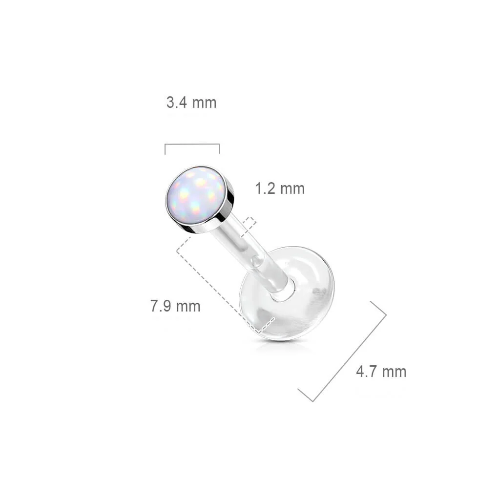 Labret Glänzender Flacher Synthetik Stein - Image 3