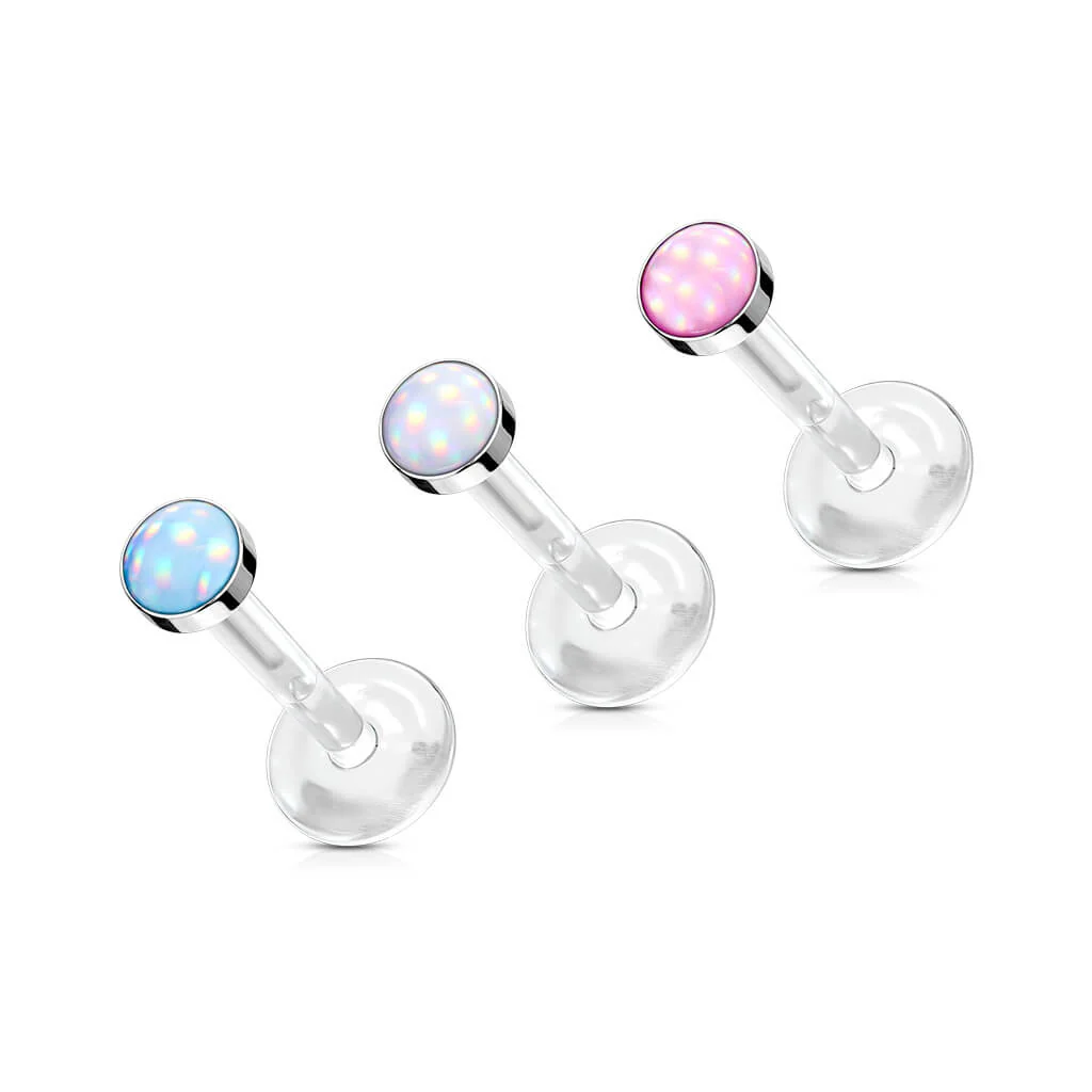 Labret Glänzender Flacher Synthetik Stein - Image 5