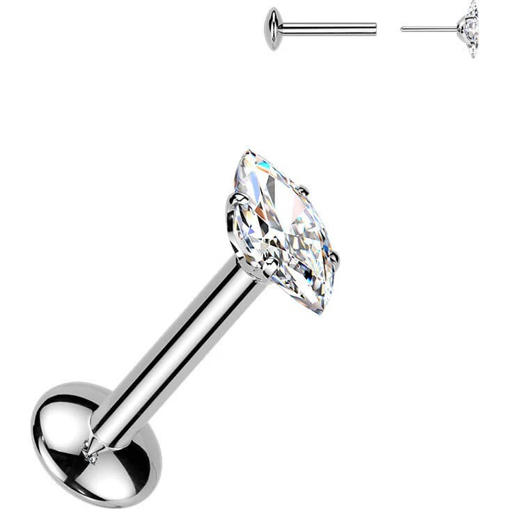 Titan Labret Marquise Moissanit Push-In - Image 3