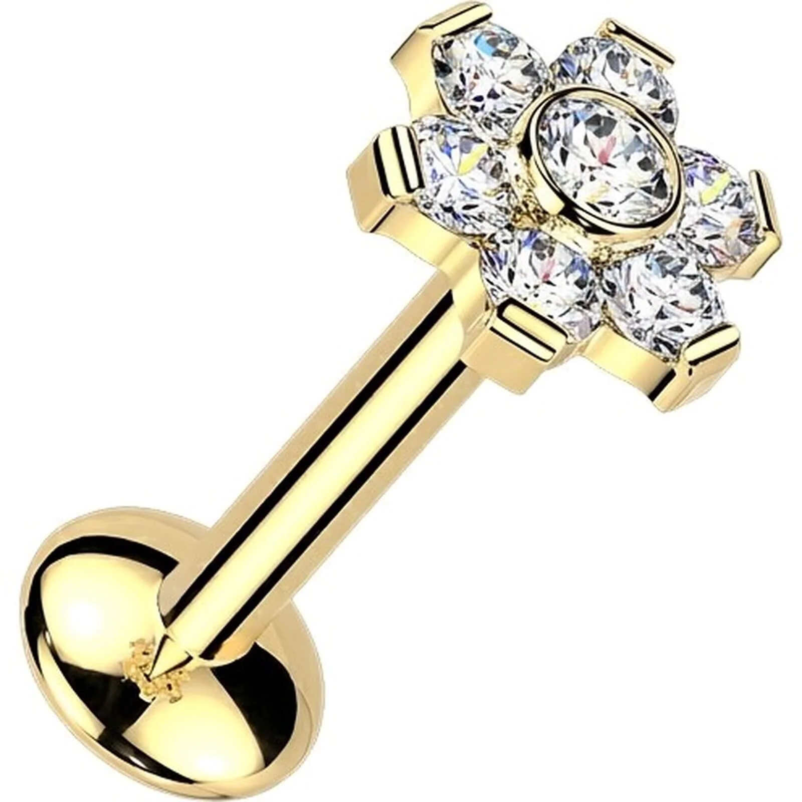 Titan Labret Blume Moissanit Push-In