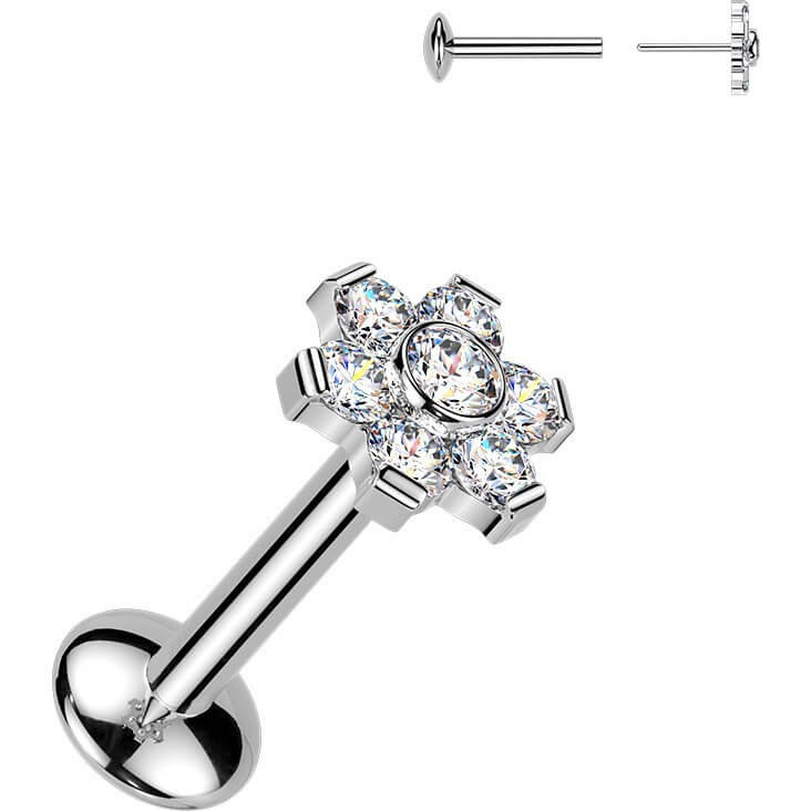 Titan Labret Blume Moissanit Push-In - Image 3