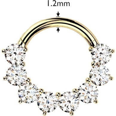 Titan Ring Moissanit Rund Krappfassung Clicker - Image 2