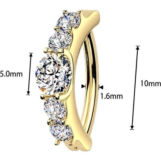 Titan Bauchnabelpiercing Moissanit Clicker - Image 4