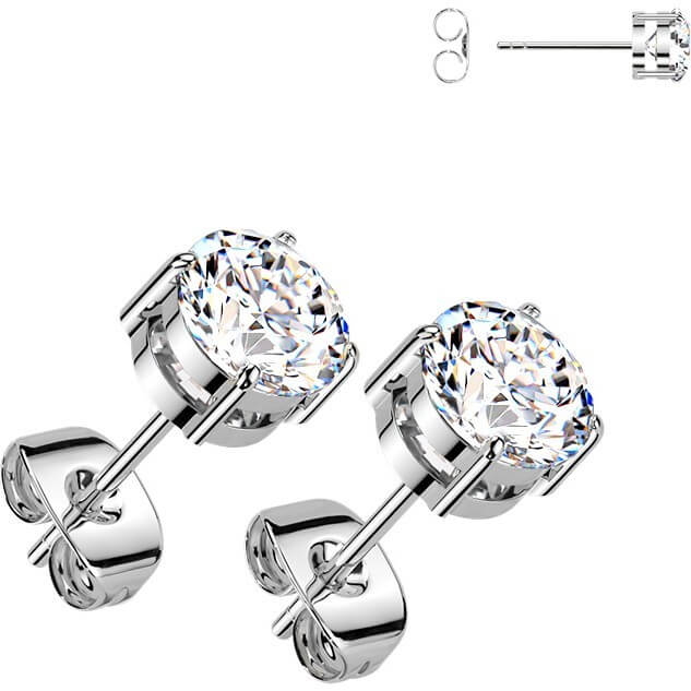 Titan Ohrstecker Moissanit Krappfassung - Image 4