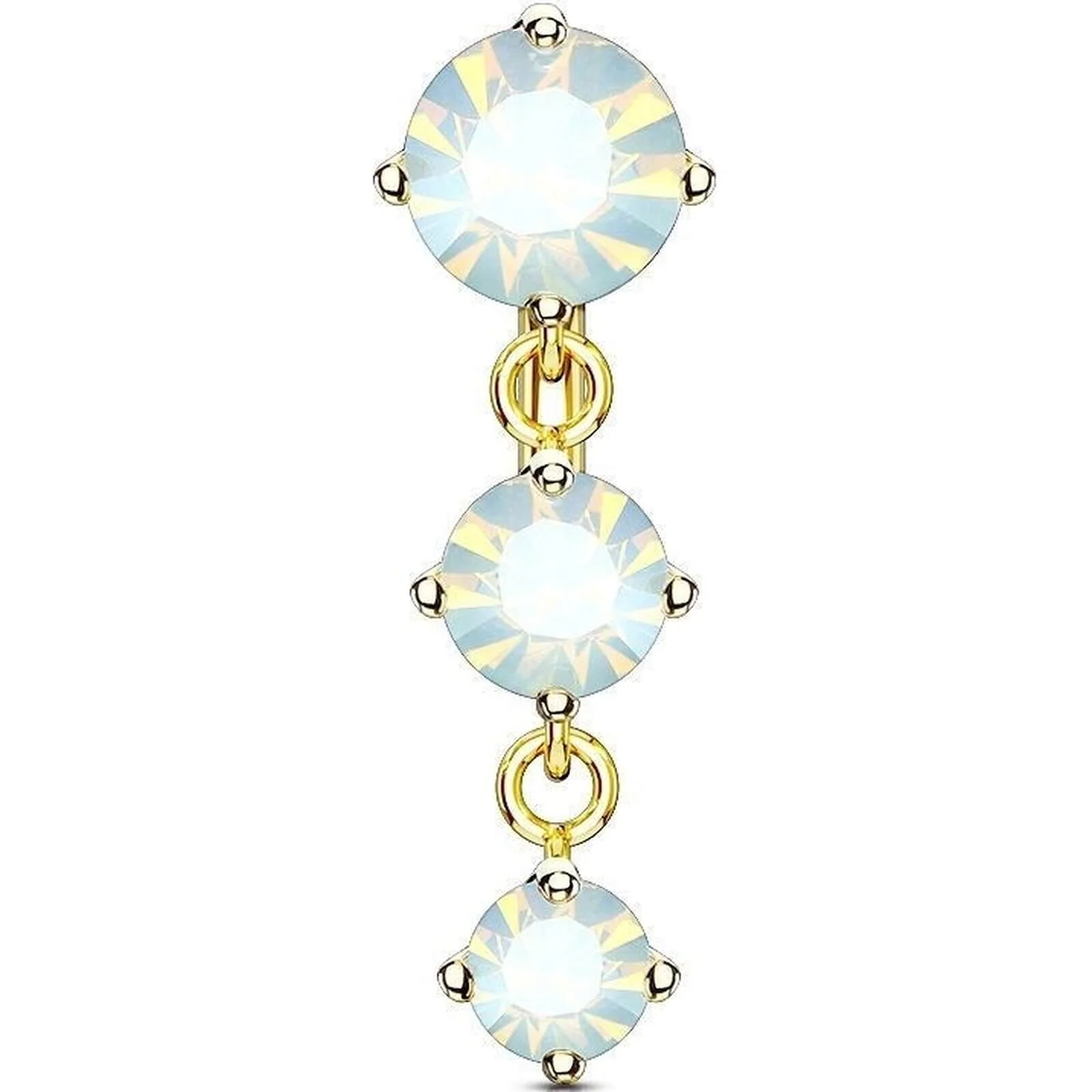 Bauchnabelpiercing Top Down 3 Zirkonia beweglich