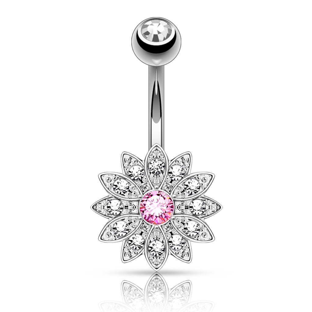 Bauchnabelpiercing Blume Zirkonia - Image 3
