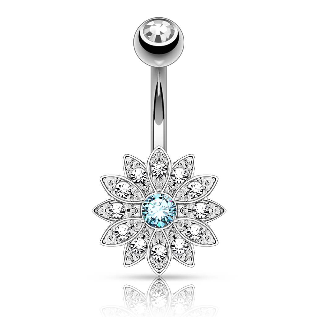 Bauchnabelpiercing Blume Zirkonia - Image 4