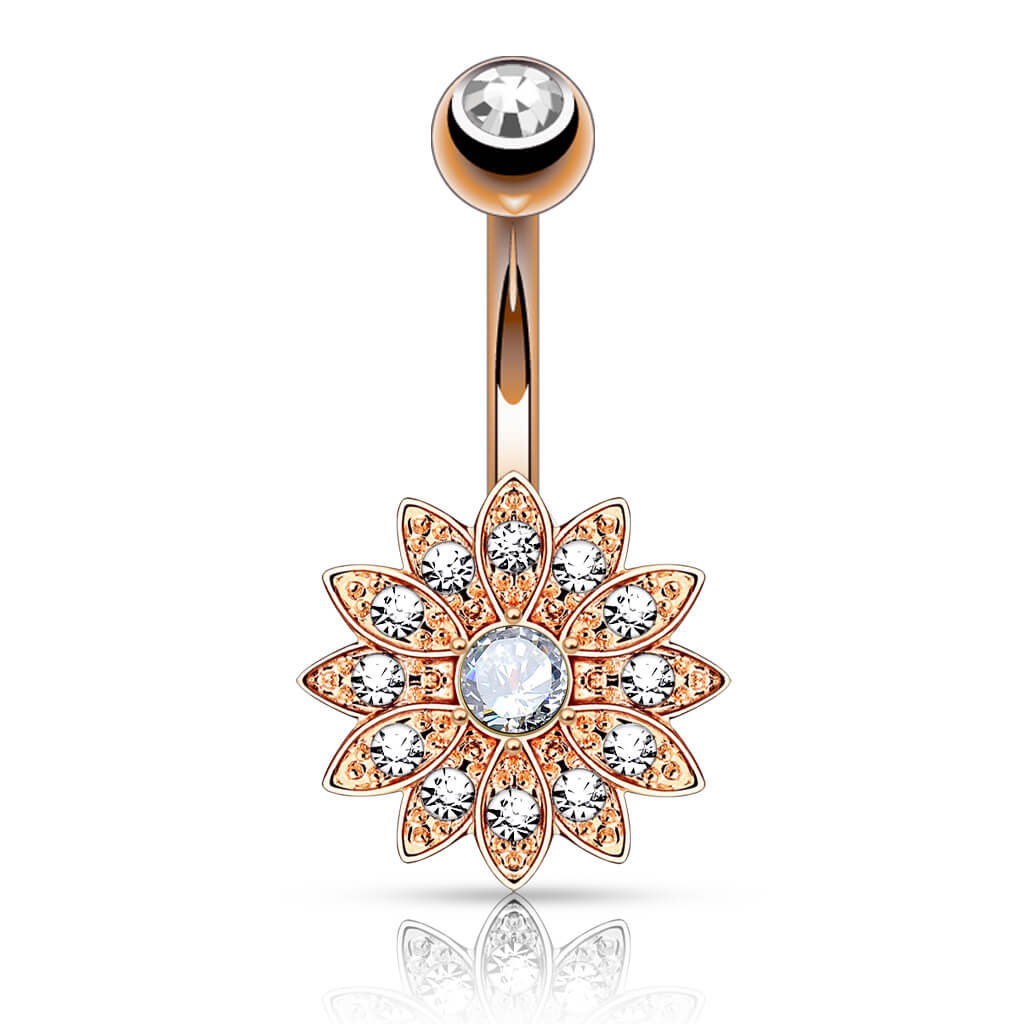 Bauchnabelpiercing Blume Zirkonia - Image 6
