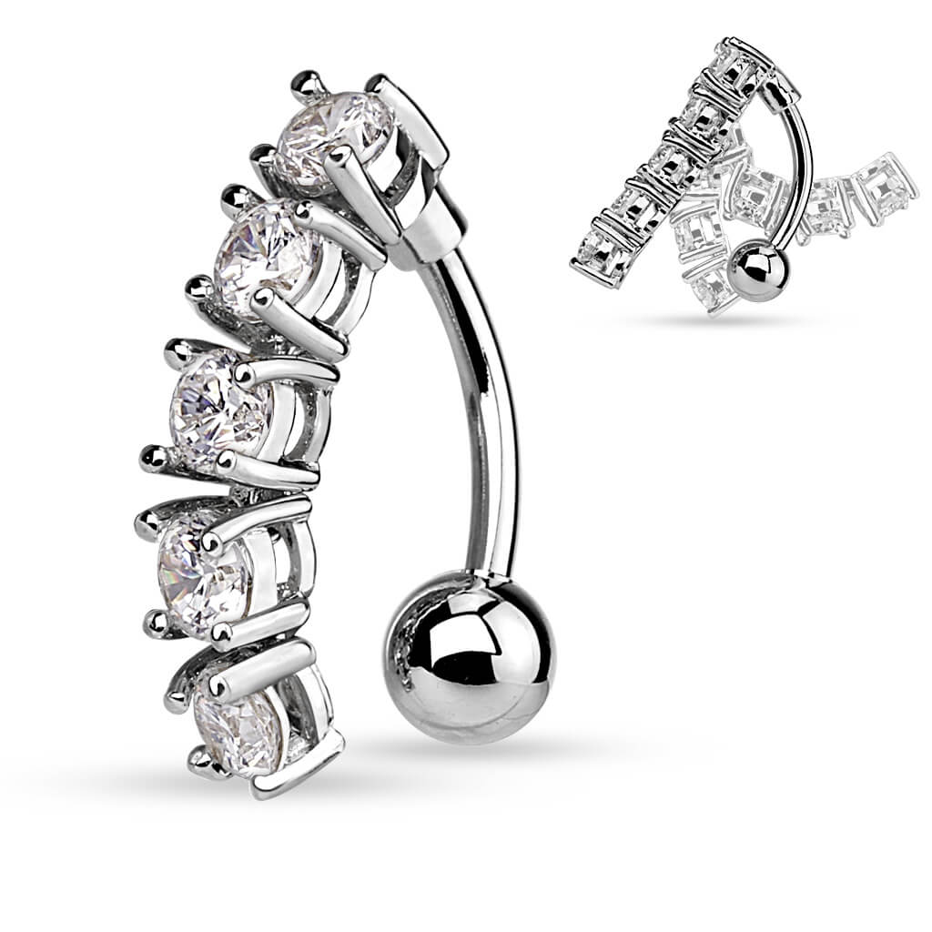 Bauchnabelpiercing 5 Zirkonia Bunt - Image 3