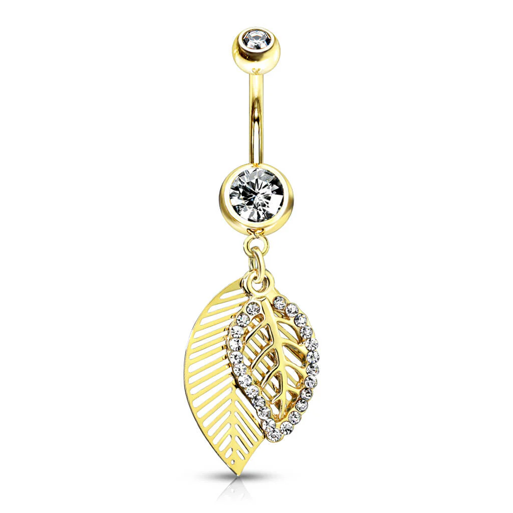Bauchnabelpiercing Blätter beweglich Zirkonia - Image 4