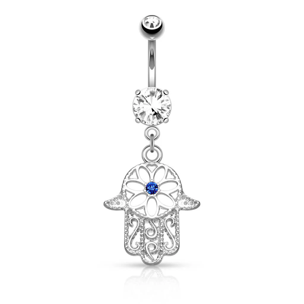 Bauchnabelpiercing Hamsa beweglich Zirkonia - Image 3