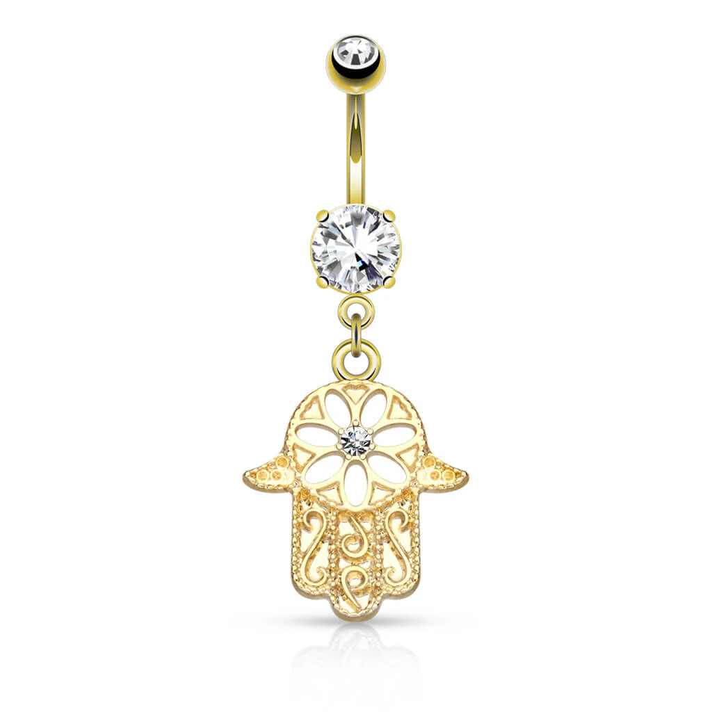 Bauchnabelpiercing Hamsa beweglich Zirkonia - Image 4